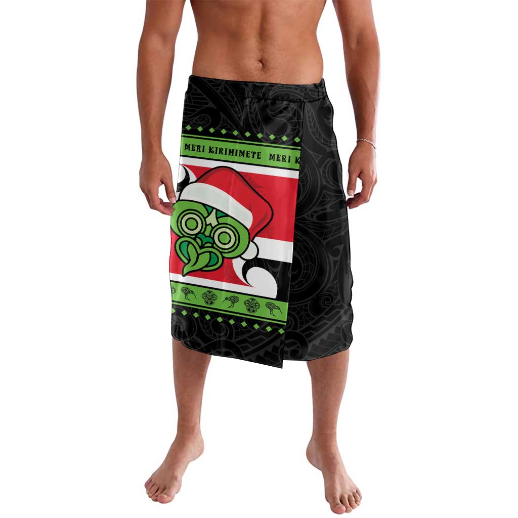 New Zealand Funny Christmas Lavalava Maori Tiki LT05 Black - Polynesian Pride