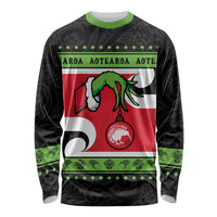 New Zealand Funny Christmas Long Sleeve Shirt Maori Tiki