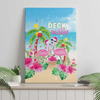 Hawaii Christmas Canvas Wall Art Deck The Palms Holiday Flamingos