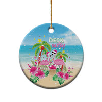 Hawaii Christmas Ceramic Ornament Deck The Palms Holiday Flamingos