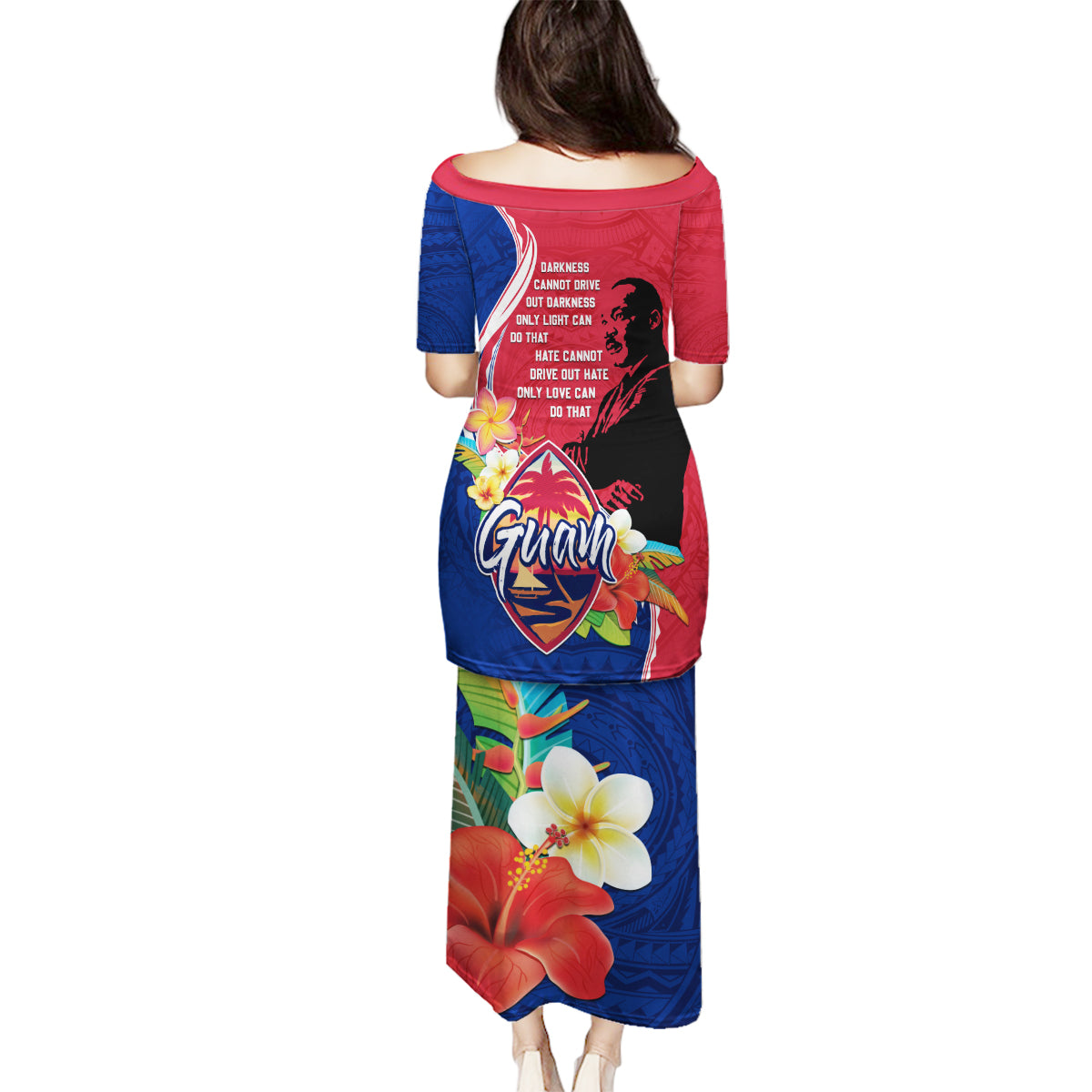Guam Martin Luther King Jr Day Family Matching Puletasi Dress and Hawaiian Shirt LT05 - Polynesian Pride