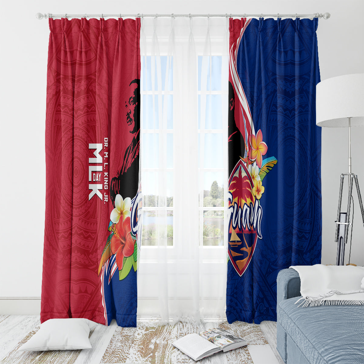 Guam Martin Luther King Jr Day Window Curtain LT05 - Polynesian Pride