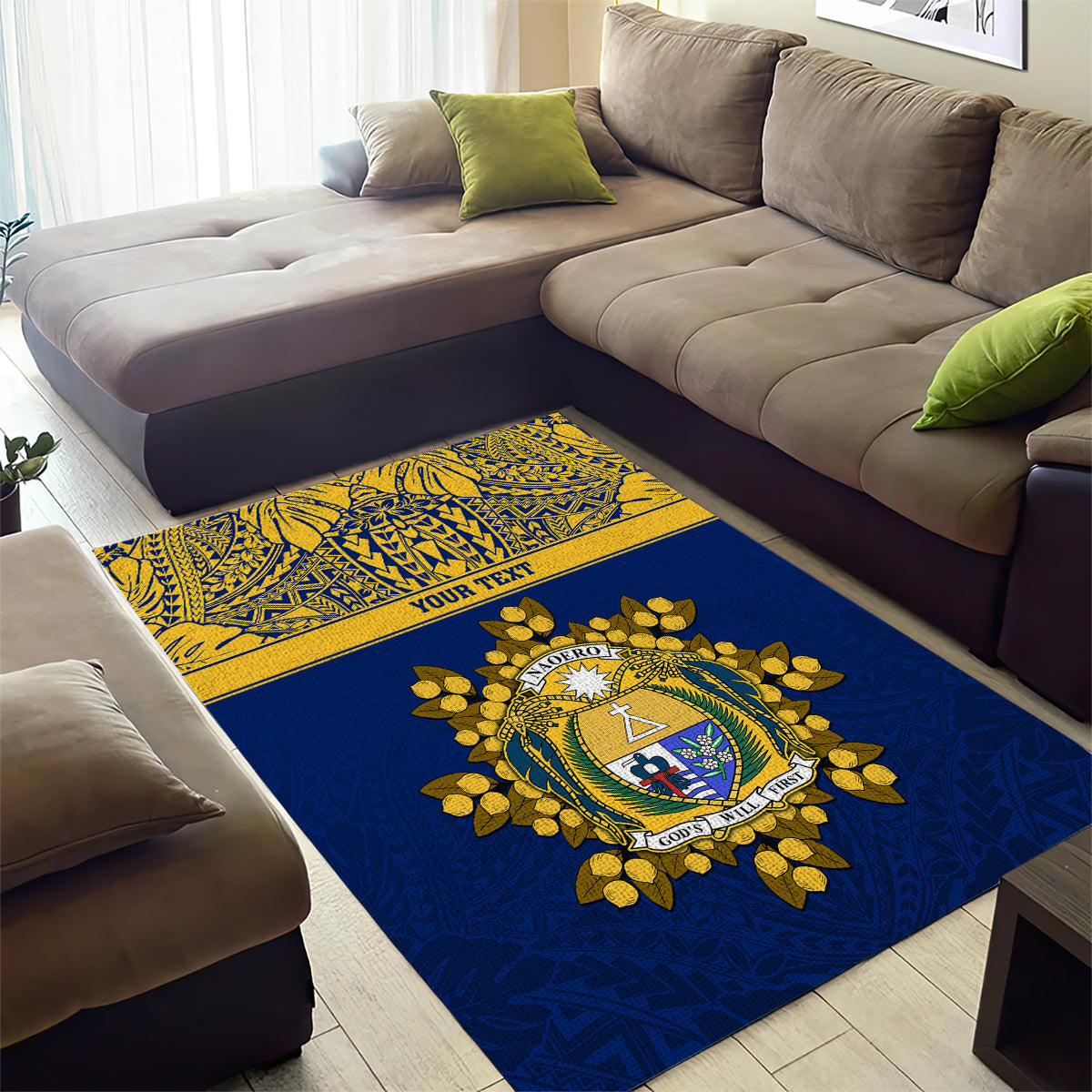 Repubrikin Naoero Independence Day Area Rug Tamanu With Coat Of Arms LT05 - Polynesian Pride