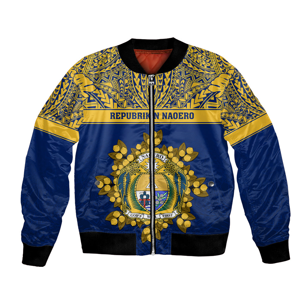 Personalised Repubrikin Naoero Independence Day Bomber Jacket Tamanu With Coat Of Arms LT05 Unisex Yellow - Polynesian Pride