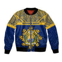 Personalised Repubrikin Naoero Independence Day Bomber Jacket Tamanu With Coat Of Arms LT05 Unisex Yellow - Polynesian Pride