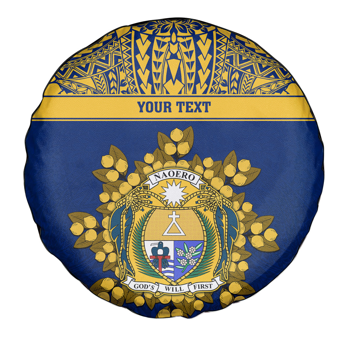 Repubrikin Naoero Independence Day Spare Tire Cover Tamanu With Coat Of Arms LT05 - Polynesian Pride