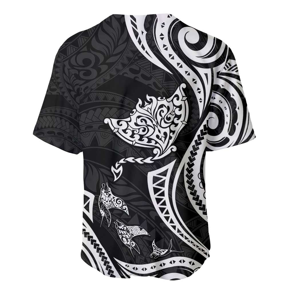 Hawaii Manta Ray Baseball Jersey Polynesian Art Tattoo LT05 - Polynesian Pride