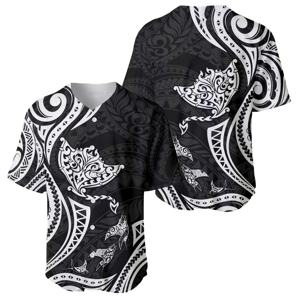 Hawaii Manta Ray Baseball Jersey Polynesian Art Tattoo LT05 - Polynesian Pride