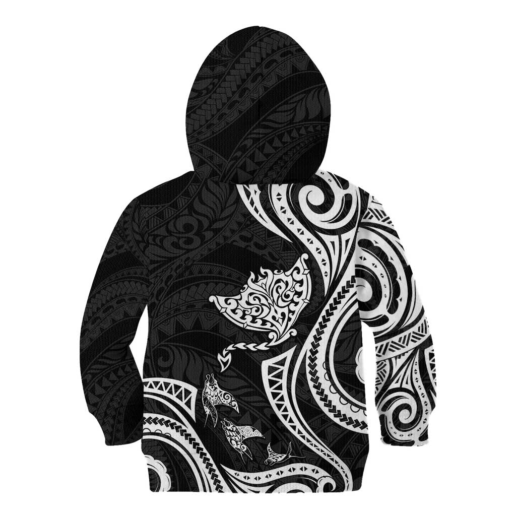 Hawaii Manta Ray Kid Hoodie Polynesian Art Tattoo LT05 - Polynesian Pride
