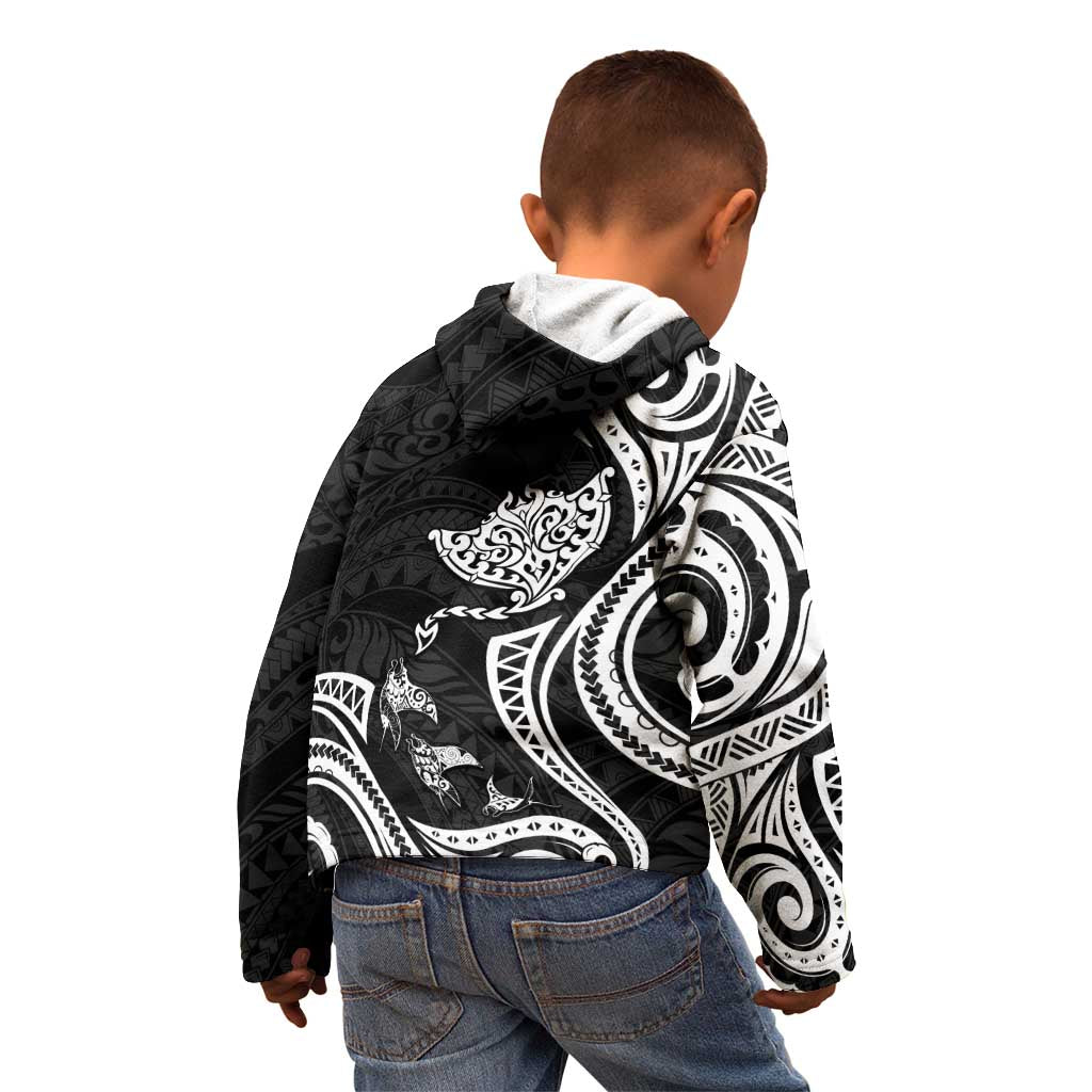 Hawaii Manta Ray Kid Hoodie Polynesian Art Tattoo LT05 - Polynesian Pride