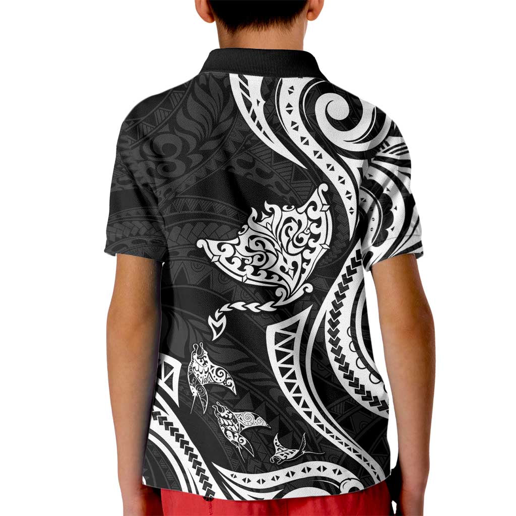 Hawaii Manta Ray Kid Polo Shirt Polynesian Art Tattoo LT05 - Polynesian Pride