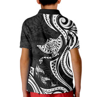 Hawaii Manta Ray Kid Polo Shirt Polynesian Art Tattoo LT05 - Polynesian Pride