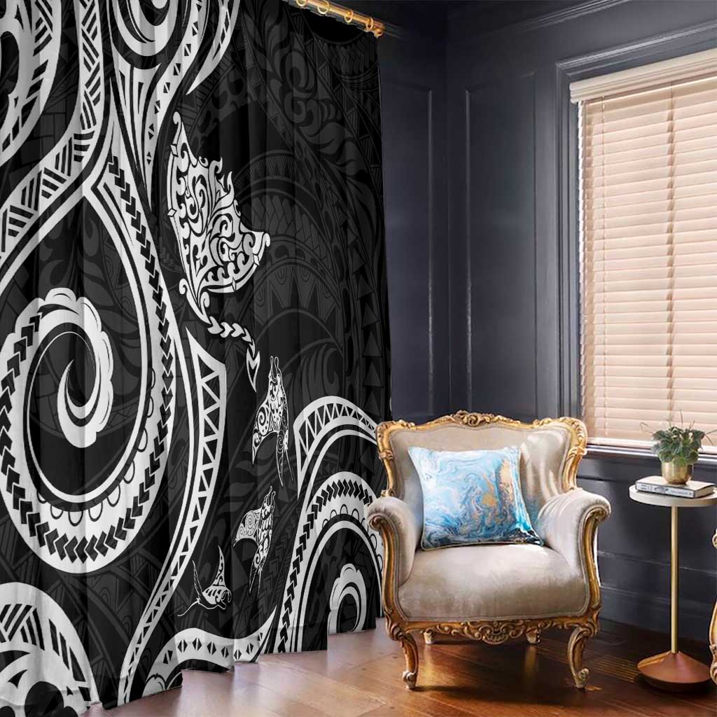 Hawaii Manta Ray Window Curtain Polynesian Art Tattoo