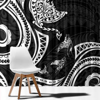 Hawaii Manta Ray Window Curtain Polynesian Art Tattoo