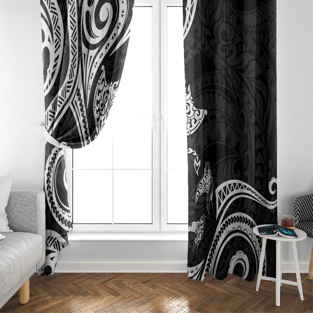 Hawaii Manta Ray Window Curtain Polynesian Art Tattoo