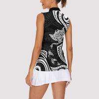 Hawaii Manta Ray Women Sleeveless Polo Shirt Polynesian Art Tattoo LT05 - Polynesian Pride
