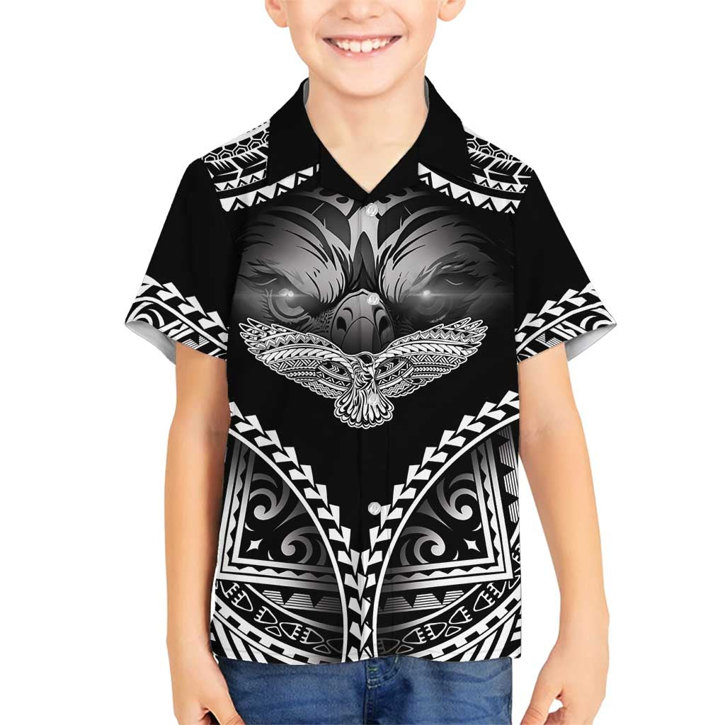 Hawaiian Hawk Family Matching Off Shoulder Maxi Dress and Hawaiian Shirt Polynesian Pattern Style