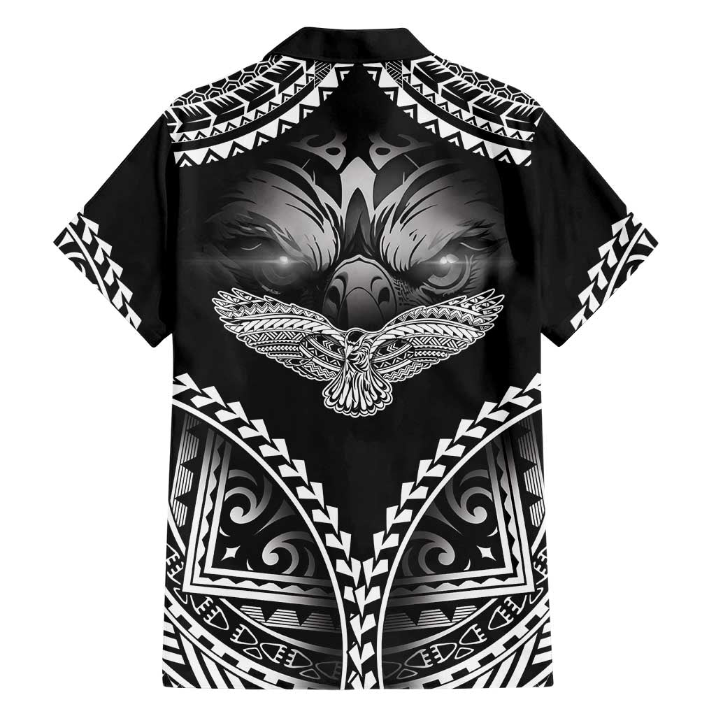 Hawaiian Hawk Family Matching Short Sleeve Bodycon Dress and Hawaiian Shirt Polynesian Pattern Style