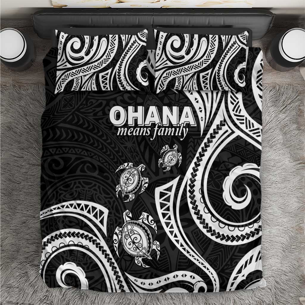 Hawaii Ohana Means Family Bedding Set Sea Turtle Polynesian Style