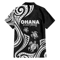 Hawaii Ohana Means Family Family Matching Long Sleeve Bodycon Dress and Hawaiian Shirt Sea Turtle Polynesian Style