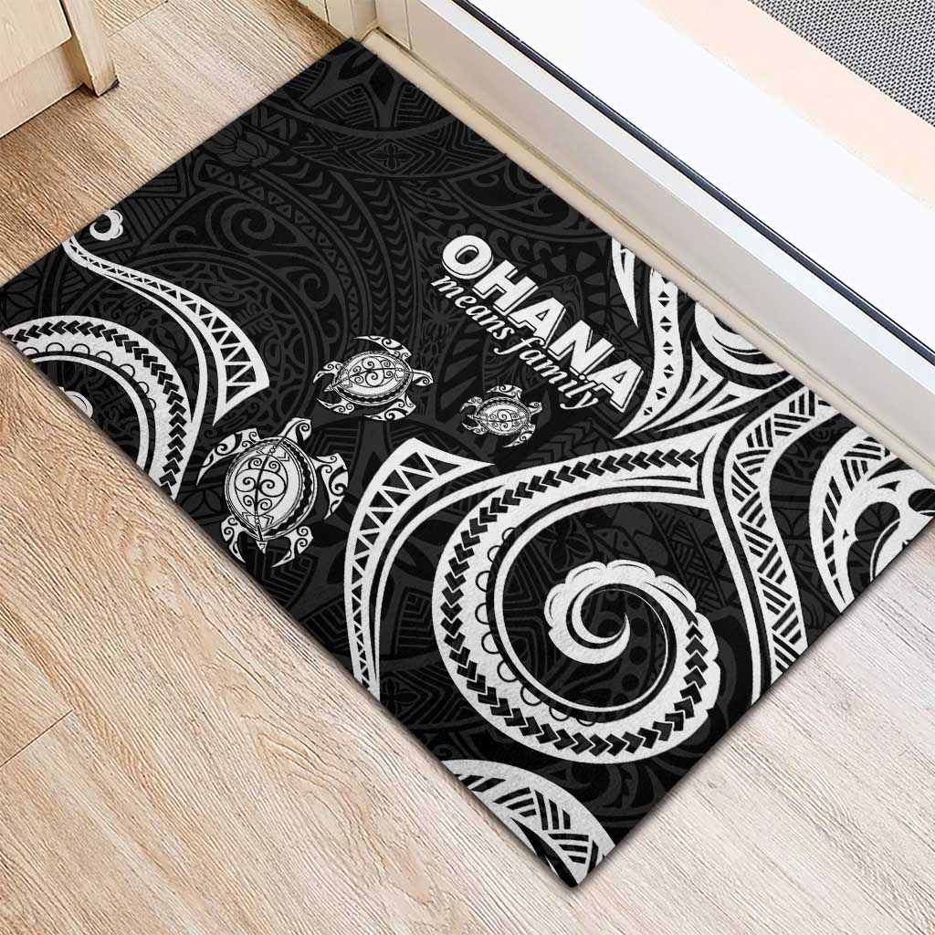 Hawaii Ohana Means Family Rubber Doormat Sea Turtle Polynesian Style LT05 - Polynesian Pride