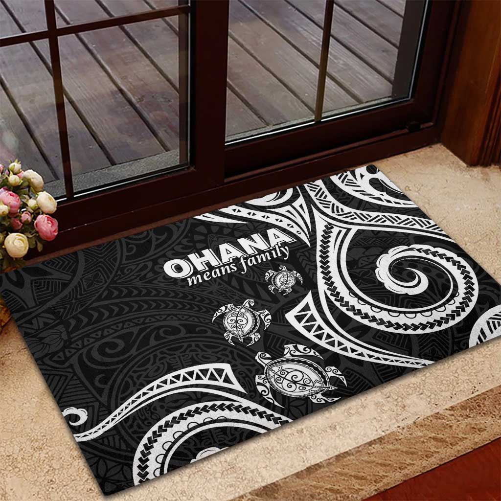 Hawaii Ohana Means Family Rubber Doormat Sea Turtle Polynesian Style LT05 - Polynesian Pride