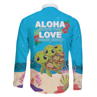 Ohana Hawaii Family Matching Off The Shoulder Long Sleeve Dress and Hawaiian Shirt Kawaii Family Turtle