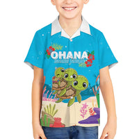 Ohana Hawaii Family Matching Summer Maxi Dress and Hawaiian Shirt Kawaii Family Turtle