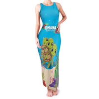 Ohana Hawaii Family Matching Tank Maxi Dress and Hawaiian Shirt Kawaii Family Turtle