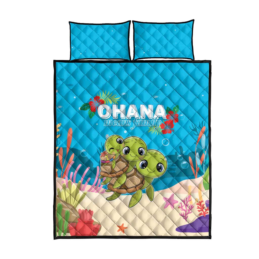 Ohana Hawaii Quilt Bed Set Kawaii Family Turtle