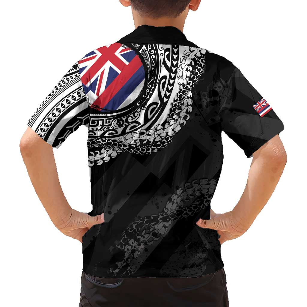 Hawaii King Flag Family Matching Off Shoulder Short Dress and Hawaiian Shirt Hawaiian Maile Lei - Polynesian Pride