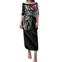 Hawaii King Flag Family Matching Puletasi and Hawaiian Shirt Hawaiian Maile Lei - Polynesian Pride