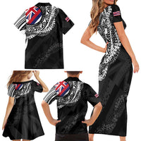 Hawaii King Flag Family Matching Short Sleeve Bodycon Dress and Hawaiian Shirt Hawaiian Maile Lei - Polynesian Pride