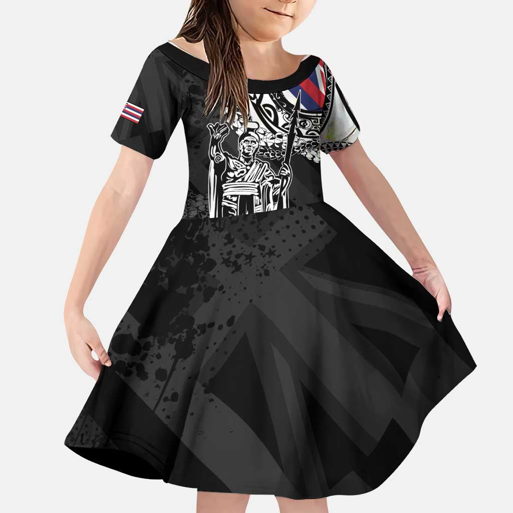 Hawaii King Flag Family Matching Tank Maxi Dress and Hawaiian Shirt Hawaiian Maile Lei - Polynesian Pride