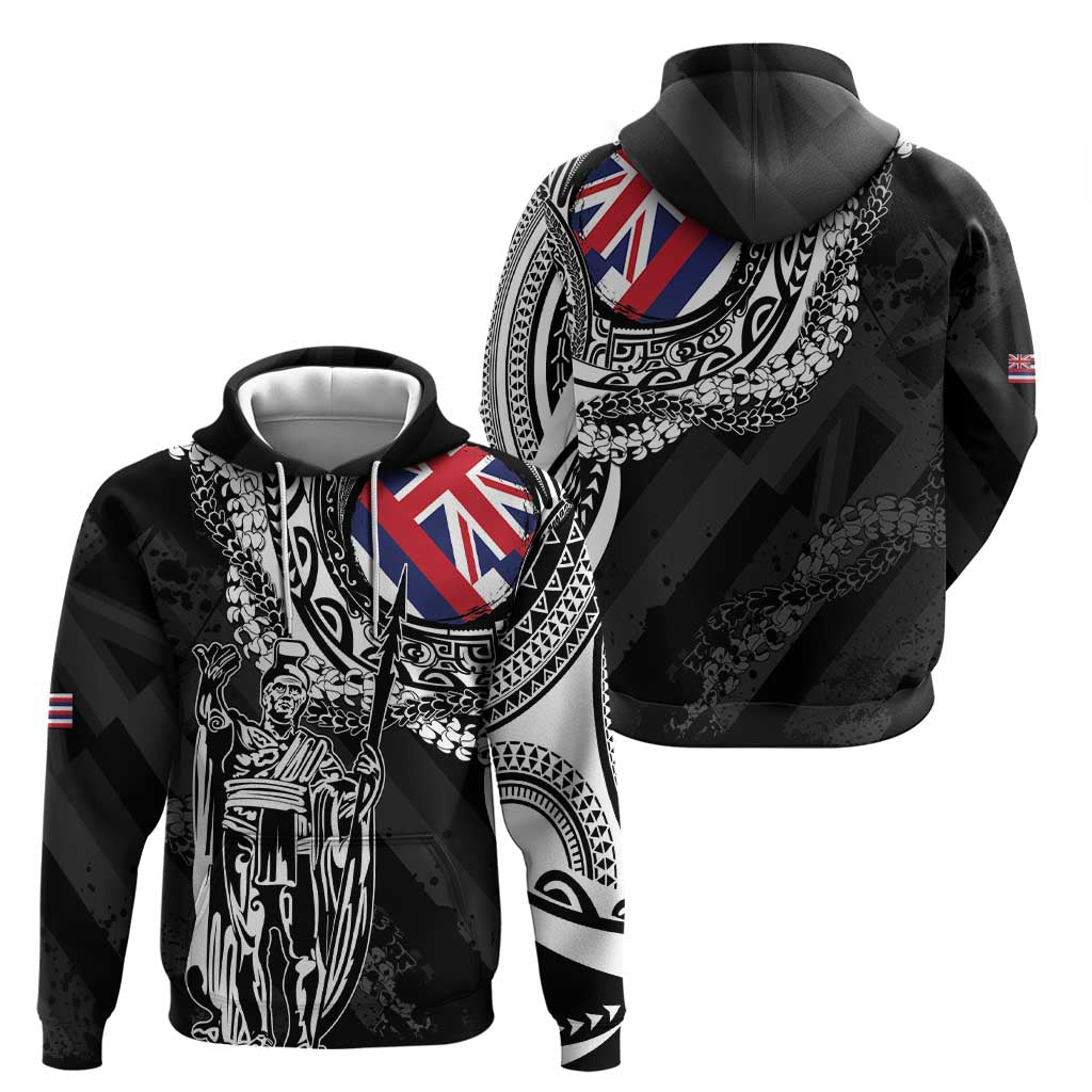 Hawaii King Flag Hoodie Hawaiian Maile Lei - Polynesian Pride