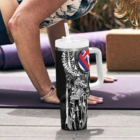 Hawaii King Flag Tumbler With Handle Hawaiian Maile Lei - Polynesian Pride