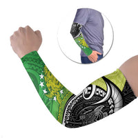 Personalised New Zealand Cook Islands Arm Sleeves Maori Tiki With Circle Stars Turtle LT05 Set of 2 Multicolor - Polynesian Pride