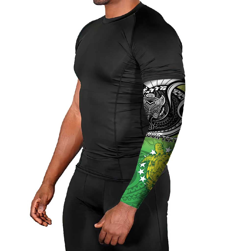 Personalised New Zealand Cook Islands Arm Sleeves Maori Tiki With Circle Stars Turtle LT05 - Polynesian Pride