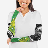 Personalised New Zealand Cook Islands Arm Sleeves Maori Tiki With Circle Stars Turtle LT05 - Polynesian Pride