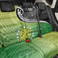 New Zealand Cook Islands Back Car Seat Cover Maori Tiki With Circle Stars Turtle - Polynesian Pride
