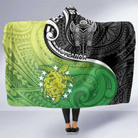 New Zealand Cook Islands Hooded Blanket Maori Tiki With Circle Stars Turtle LT05 One Size Multicolor - Polynesian Pride