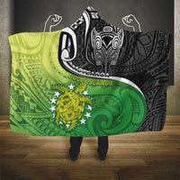 New Zealand Cook Islands Hooded Blanket Maori Tiki With Circle Stars Turtle LT05 - Polynesian Pride
