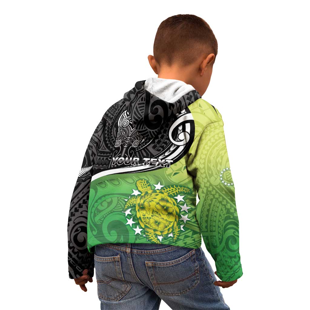 Personalised New Zealand Cook Islands Kid Hoodie Maori Tiki With Circle Stars Turtle LT05 - Polynesian Pride