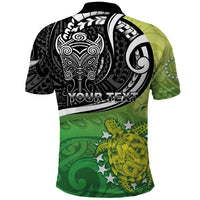 Personalised New Zealand Cook Islands Polo Shirt Maori Tiki With Circle Stars Turtle LT05 - Polynesian Pride