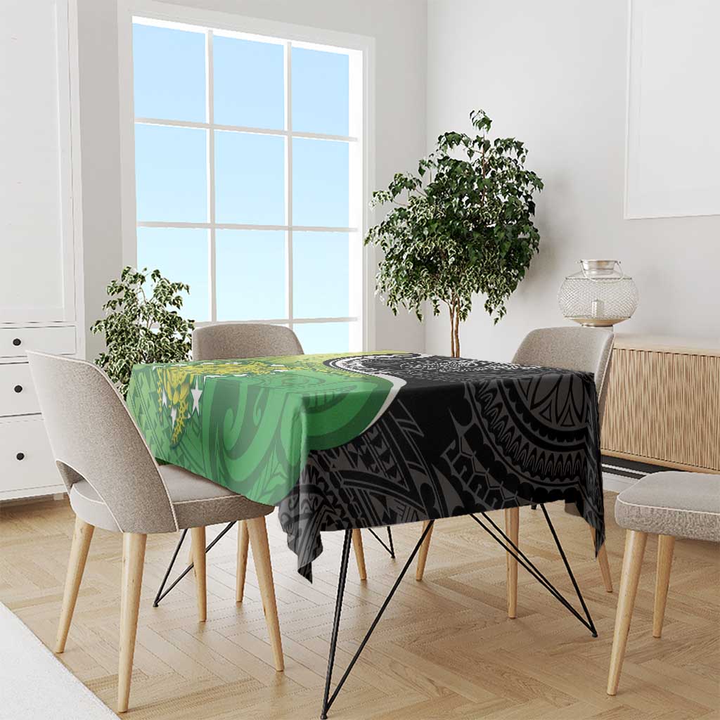 New Zealand Cook Islands Tablecloth Maori Tiki With Circle Stars Turtle LT05 - Polynesian Pride
