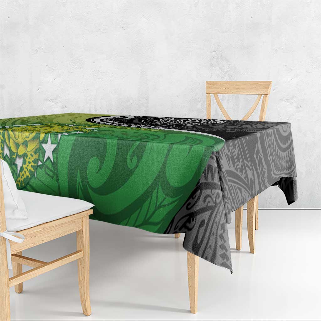 New Zealand Cook Islands Tablecloth Maori Tiki With Circle Stars Turtle LT05 - Polynesian Pride