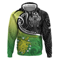 Personalised New Zealand Cook Islands Zip Hoodie Maori Tiki With Circle Stars Turtle LT05 Pullover Hoodie Multicolor - Polynesian Pride