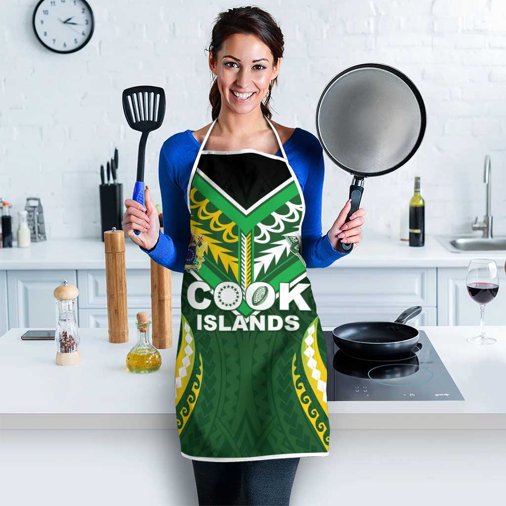 Cook Islands Rugby Apron Unique Style Green Version - Polynesian Pride