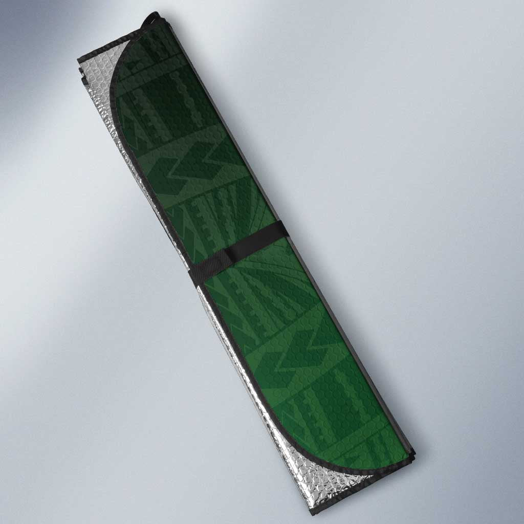 Cook Islands Rugby Auto Sun Shade Unique Style Green Version - Polynesian Pride