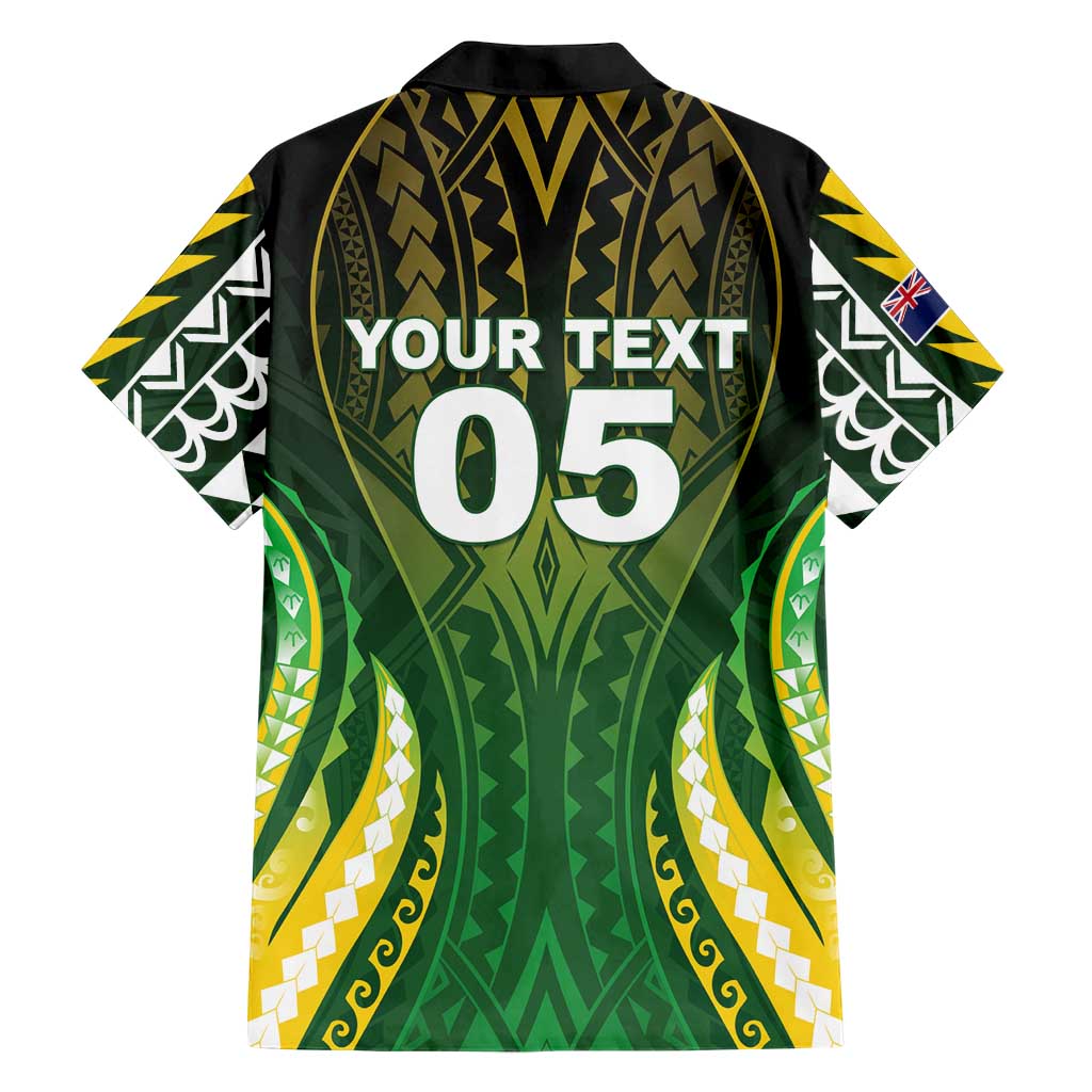 Custom Cook Islands Rugby Family Matching Mermaid Dress and Hawaiian Shirt Unique Style Green Version - Polynesian Pride